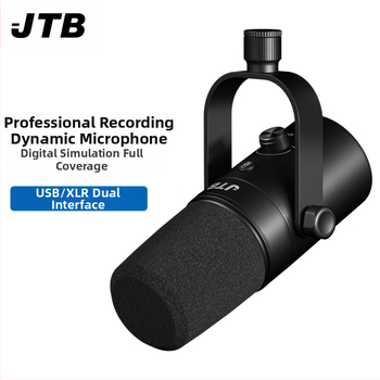 Επαγγελματικό δυναμικό μικρόφωνο με μείωση θορύβου, παρακολούθηση σε πραγματικό χρόνο για ζωντανή βίντεο μετάδοση, διπλός διασύνδεσμος USB/XLR, SNR ≥ 85 dB
