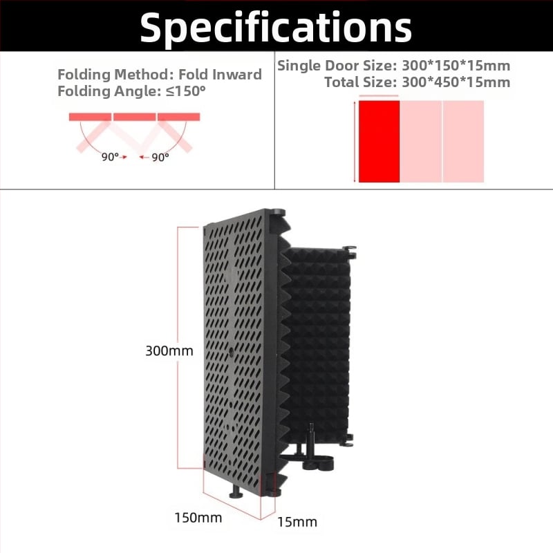 TIWASTAGE F-3 Απομονωτικό φράγμα μικροφώνου με τρεις θύρες για ηχογράφηση ακουστικού βιβλίου