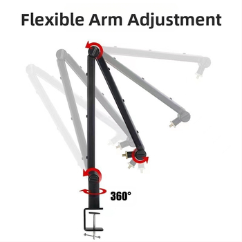 Επιτραπέζια βάση μικροφώνου STM1, 360° καντιλεβέρ, τηλεσκοπικά ρυθμιζόμενη