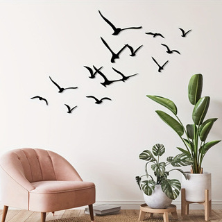 Μεταλλική διακόσμηση τοίχου με σιλουέτα πουλιών, πολλαπλά πουλιά για οικία, γραφείο και ξενοδοχείο; συσκευασία σε χαρτοκιβώτιο; έτοιμο δώρο για γάμο ή γενέθλια