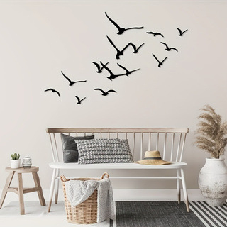 Μεταλλική διακόσμηση τοίχου με σιλουέτα πουλιών, πολλαπλά πουλιά για οικία, γραφείο και ξενοδοχείο; συσκευασία σε χαρτοκιβώτιο; έτοιμο δώρο για γάμο ή γενέθλια