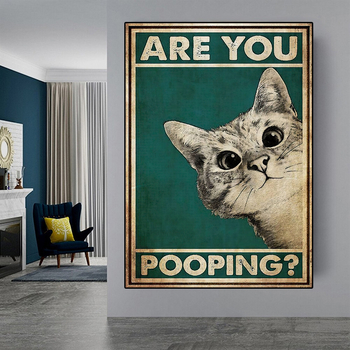 Καμβάς με γάτα – χωρίς κορνίζα, διακοσμητικό έργο ζωγραφισμένο με σπρέι, μοτίβο 1129446622, για σαλόνι, υπνοδωμάτιο, μελέτη και μπάνιο