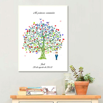 DIY Έργο Fingerprint Tree για το Πρώτο Ευχαριστιακό Αγόρι — καμβάς, σπρέι ζωγραφικής, επιλογές τοποθέτησης/πλαισίου, Θέμα: Ζωγραφιά Φιγούρας