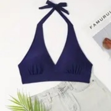 Női ujjatlan fürdőruha felső - mellpárna, nyitott hátsó rész, 82% poliészter, poliészter bélés