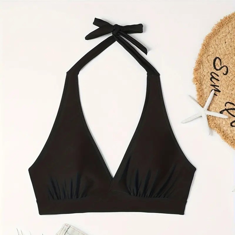 Női ujjatlan fürdőruha felső - mellpárna, nyitott hátsó rész, 82% poliészter, poliészter bélés