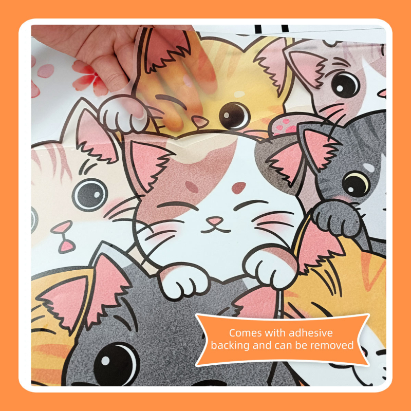 MS9013 Kūrybinis katinėlių sienos lipdukas – PVC, raštas 23118926154, 1 vnt., dekoras svetainei, miegamajam ir vaikų kambariui