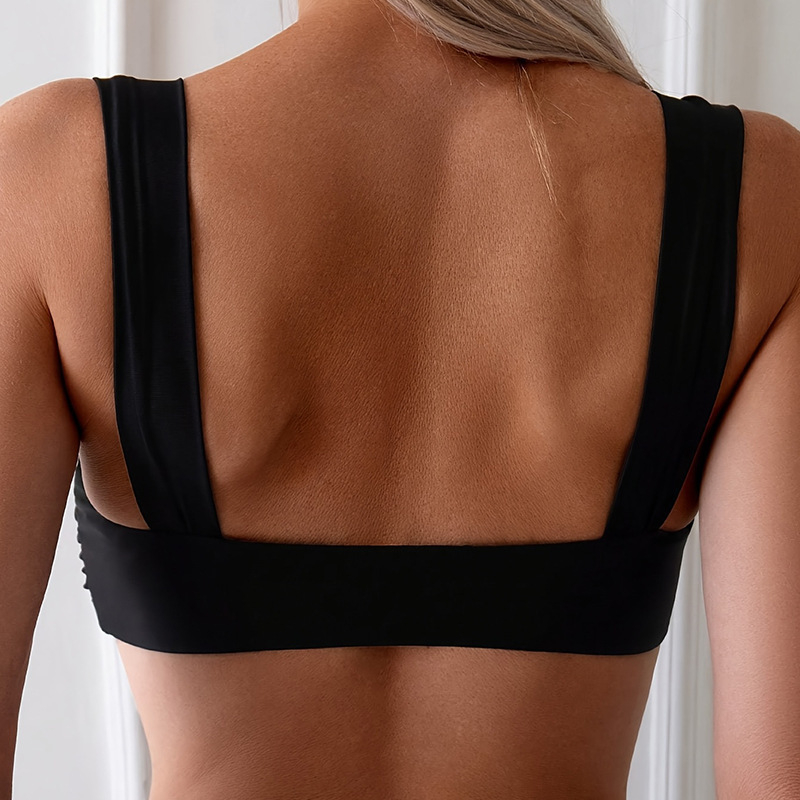 Bikini top s U oblikom, bez leđa, jastučić za prsa; poliester/nylon, podstava; za plivanje