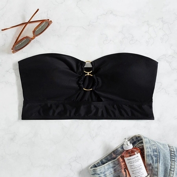 Γυναικείο τοπ μπικίνι χωρίς τιράντες, με επένδυση και ενίσχυση, 82% πολυεστέρα, φόδρα 18%, χωρίς μανίκια