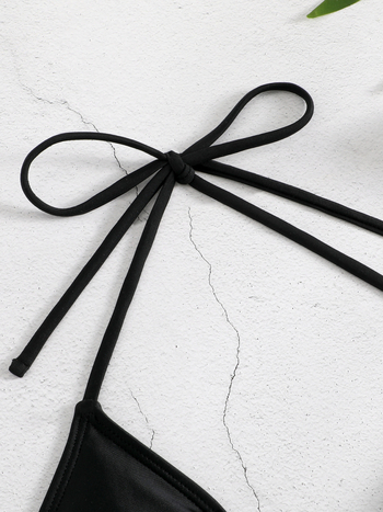 Μπικίνι παραλίας, πολυεστερικό ύφασμα, με επένδυση στήθους, επένδυση από πολυεστέρα με 18% σπαντεξ, σεξι μονόχρωμο σχέδιο