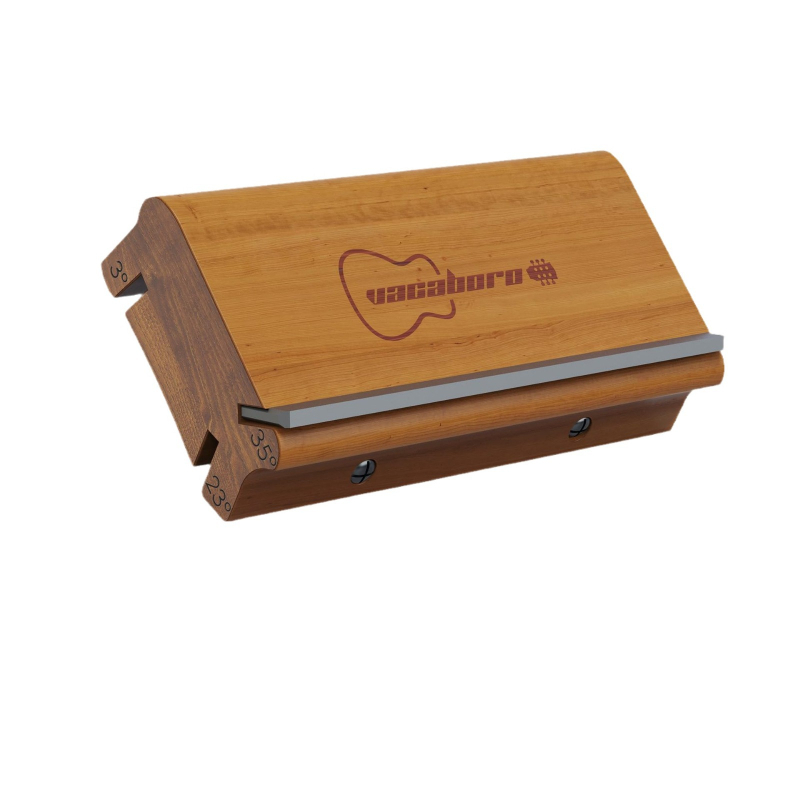 3-in-1 ģitāras fails ar 3/23/35° galiem malām: malu veidošanai, noapaļošanai un grūbu novēršanai; materiāls: augstas oglekļa tērauds + koks