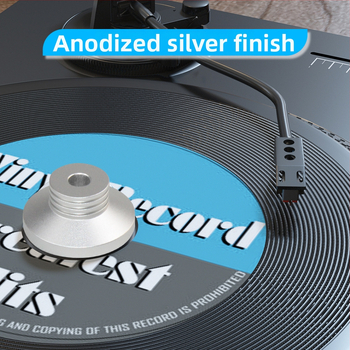 Shake CB-14 Αλουμινένιος προσαρμογέας δίσκου για LP βινύλιο, 7 ιντσών, 45 RPM, με απορροφητή κραδασμών σταθεροποιητή