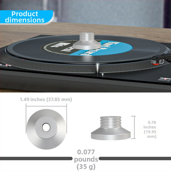 Shake CB-14 Αλουμινένιος προσαρμογέας δίσκου για LP βινύλιο, 7 ιντσών, 45 RPM, με απορροφητή κραδασμών σταθεροποιητή