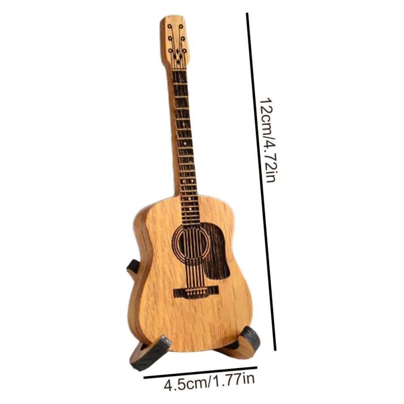 Cutie din lemn pentru plectre de chitară cu gravură personalizată, stil modern minimalist, cadou pentru chitarist