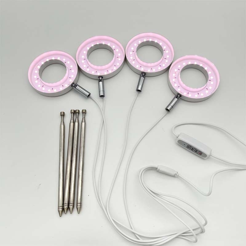 LED angelo žiedinė augimo lemputė augalams, 20 LED, Sanan Optoelectronics čipas, 5V įvadas, tarnavimo laikas 50 000 h