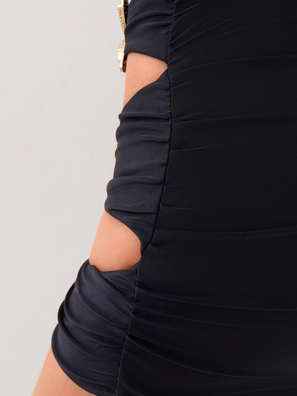 Costum de plajă elastic pentru femei – Stil simplu; Material principal: 80% Poliester; Captuseală: Poliester cu 20% Spandex; Greutate: 250 g