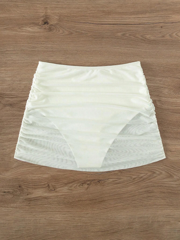 Costum de baie bikini cu top din plasă, 82% poliester, căptușeală 18% poliester, fără burete și fără sârmă, pentru înot