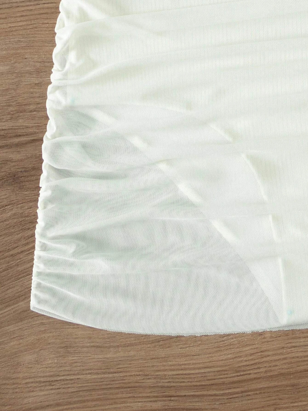 Costum de baie bikini cu top din plasă, 82% poliester, căptușeală 18% poliester, fără burete și fără sârmă, pentru înot