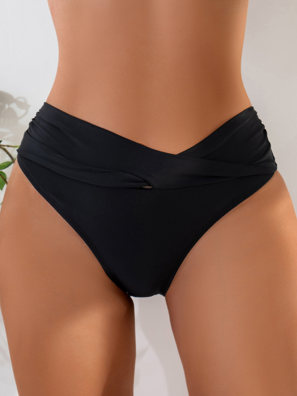 Slip de baie pentru femei, model bikini, culoare solidă, material nylon 80%, căptușeală poliester, greutate 67 g