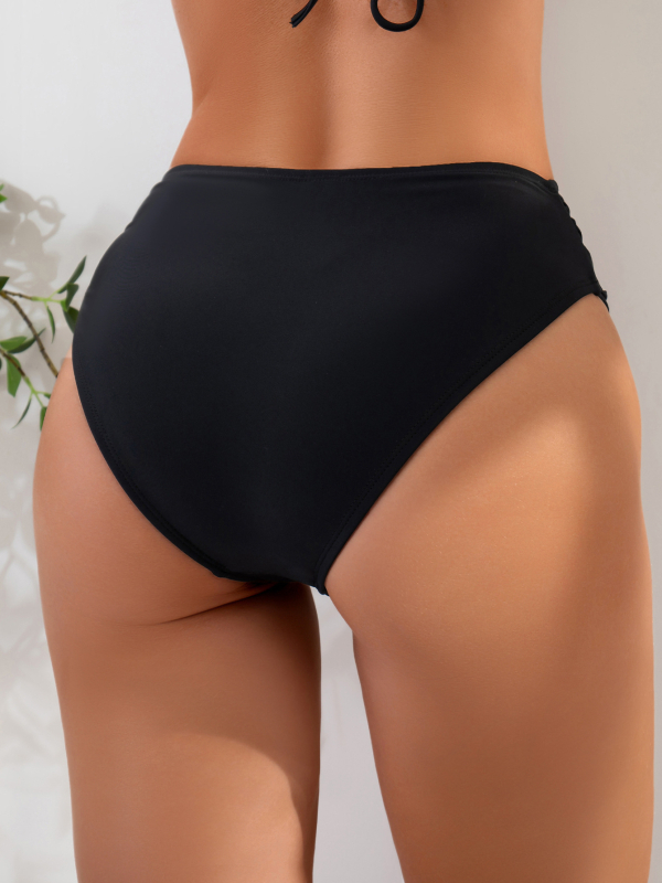 Slip de baie pentru femei, model bikini, culoare solidă, material nylon 80%, căptușeală poliester, greutate 67 g