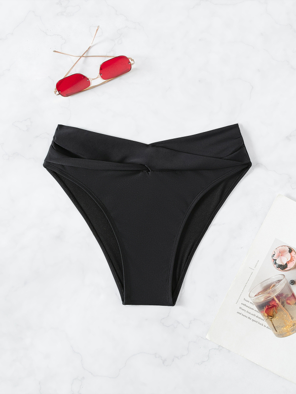 Slip de baie pentru femei, model bikini, culoare solidă, material nylon 80%, căptușeală poliester, greutate 67 g