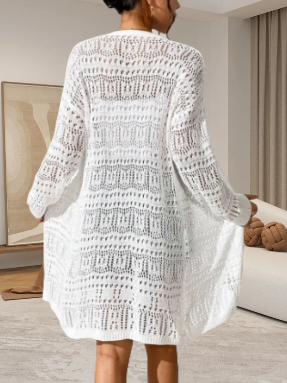 Top pentru femei cu croi liber, din bumbac artificial, mâneci lungi, lungime lungă, UPF30+