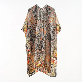 Șal de plajă din satin pentru femei – Weft-knit, fibre de poliester, stil Fashion OL, primăvară-vară-toamnă