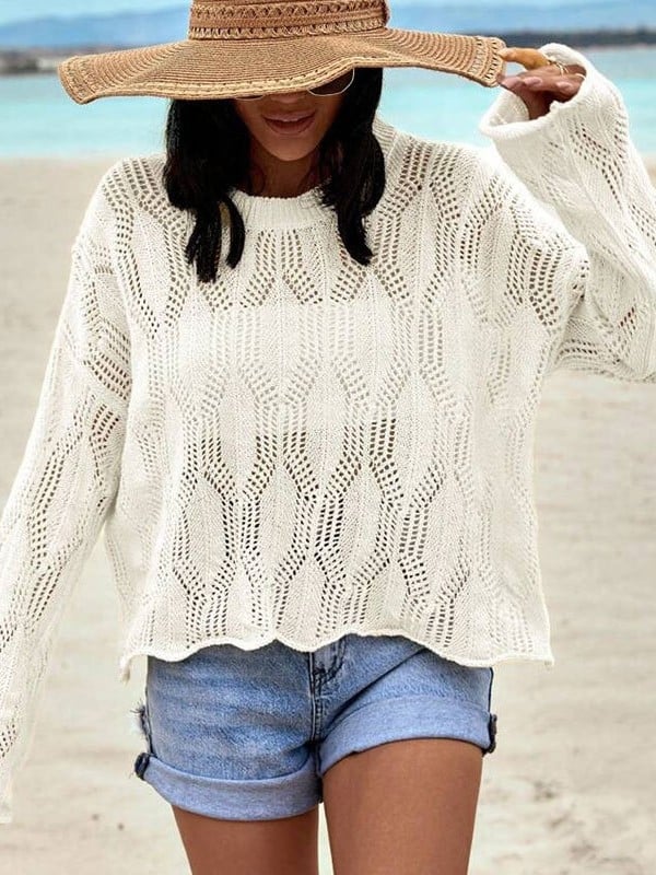 Plažna bluza s dugim rukavima za zaštitu od sunca, perforirana Hollow Rope tkanina, akril 80%, podstava od pamukove smeše 95%, težina 290 g