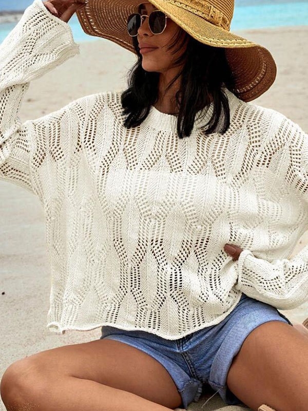 Plažna bluza s dugim rukavima za zaštitu od sunca, perforirana Hollow Rope tkanina, akril 80%, podstava od pamukove smeše 95%, težina 290 g