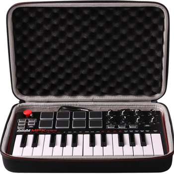 Akai MPK Mini MK3 klaviatūros valdiklio kietojo krepšys – EVA + Oxford audinys + Crystal Velvet; modelis: Akai keyboard controller bag; apkrova iki 10 kg