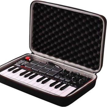 Akai MPK Mini MK3 klaviatūros valdiklio kietojo krepšys – EVA + Oxford audinys + Crystal Velvet; modelis: Akai keyboard controller bag; apkrova iki 10 kg