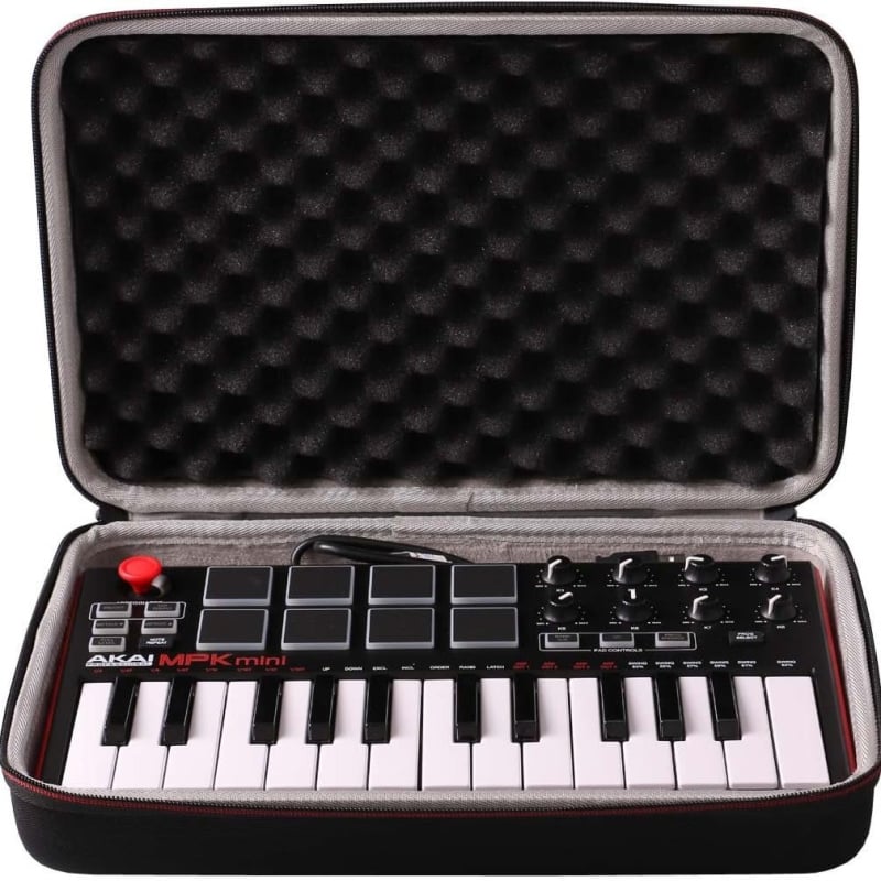 Akai MPK Mini MK3 klaviatūros valdiklio kietojo krepšys – EVA + Oxford audinys + Crystal Velvet; modelis: Akai keyboard controller bag; apkrova iki 10 kg