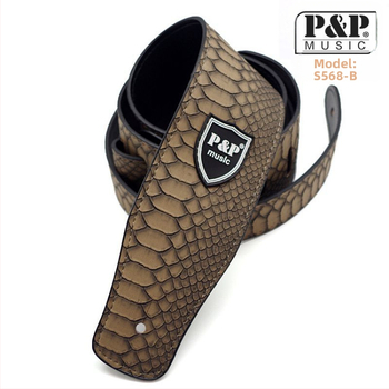 Ιμάντας κιθάρας με ανάγλυφο PU δέρμα, κατάλληλος για ηλεκτρική κιθάρα και μπάσο, συσκευασμένος σε PP σακούλα