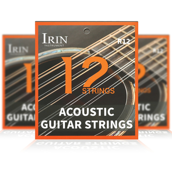 IRIN R12 χορδές λαϊκής κιθάρας με επίστρωση PU από φώσφορο χαλκό, 12 τεμάχια σε δίσκο