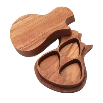 Ξύλινο σετ κιθαριστικών πιρτών με θήκη αποθήκευσης, Μοντέλο 01; Συσκευασία 01; Κατάλληλο για μουσικό όργανο