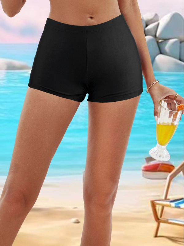 Slipuri de baie femei talie medie; compoziție 82% poliester, 18% spandex; pentru înot și sporturi acvatice