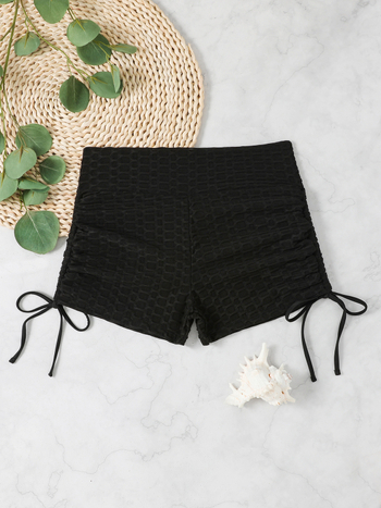 Γυναικείο μαγιό-σορτς με ψηλή μέση και κορδόνι στο πλάι, πολυεστερικό ύφασμα (82%), 150 g, κατάλληλα για κολύμβηση, τρέξιμο και γυμναστική