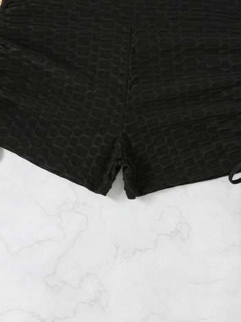 Γυναικείο μαγιό-σορτς με ψηλή μέση και κορδόνι στο πλάι, πολυεστερικό ύφασμα (82%), 150 g, κατάλληλα για κολύμβηση, τρέξιμο και γυμναστική