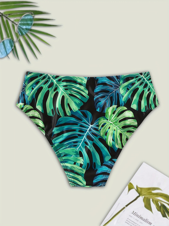 Μπικίνι δύο τεμαχίων με ψηλή μέση και επένδυση στήθους· ύφασμα 82% πολυεστέρας· επένδυση από νάιλον με ελαστάνη· ανθεκτικό και με υψηλή ελαστικότητα