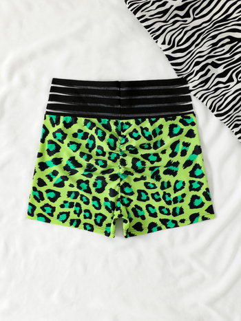 Κολάν γιόγκα με λεοπάρ μοτίβο, ψηλή μέση, δαντέλα για ανύψωση γλουτών, ύφασμα πολυεστέρας, σύνθεση 82/18