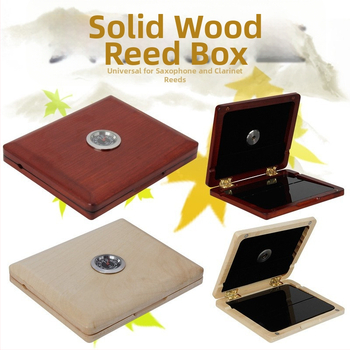 Drevená krabička na príslušenstvo saxofónov so vlhkomerom, modely YY-60/YY-70, balené v OPP vrecku, vhodná pre saxofóny