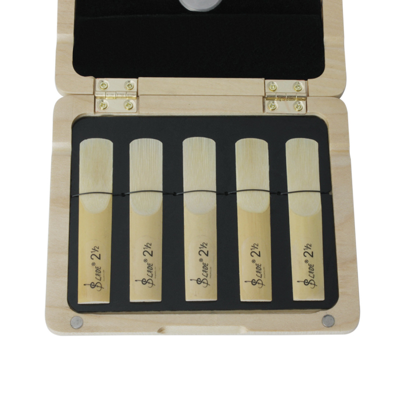 Drevená krabička na príslušenstvo saxofónov so vlhkomerom, modely YY-60/YY-70, balené v OPP vrecku, vhodná pre saxofóny