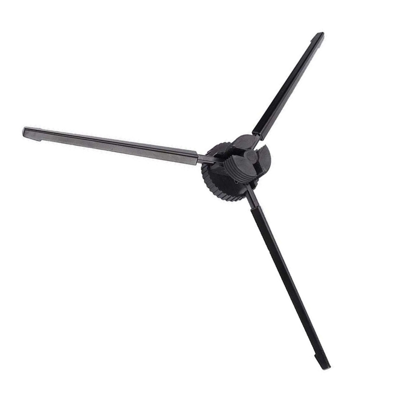 Suport tubular negru pentru instrumente de suflat, trepied pliabil din metal, construcție din plastic și metal