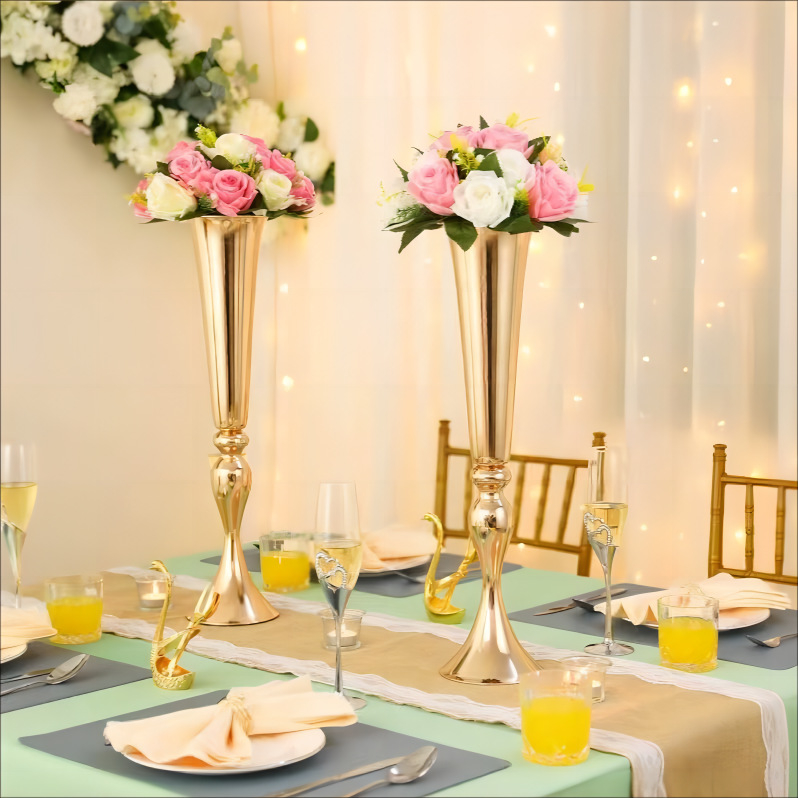 Vază metalică cu sirenă pentru decorul mesei la nuntă — Brand De Rong; Material: Metal; IP: neautorizat; Potrivit pentru Valentine's Day, Festivalul Primăverii, Paște, Ziua Națională; Ornament; Prop de aranjare a spațiului