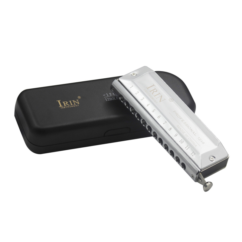 IRIN хроматична хармоника, 12 дупки, 48 тона, модел 1248, материал на звуковите отвори: неръждаема стомана