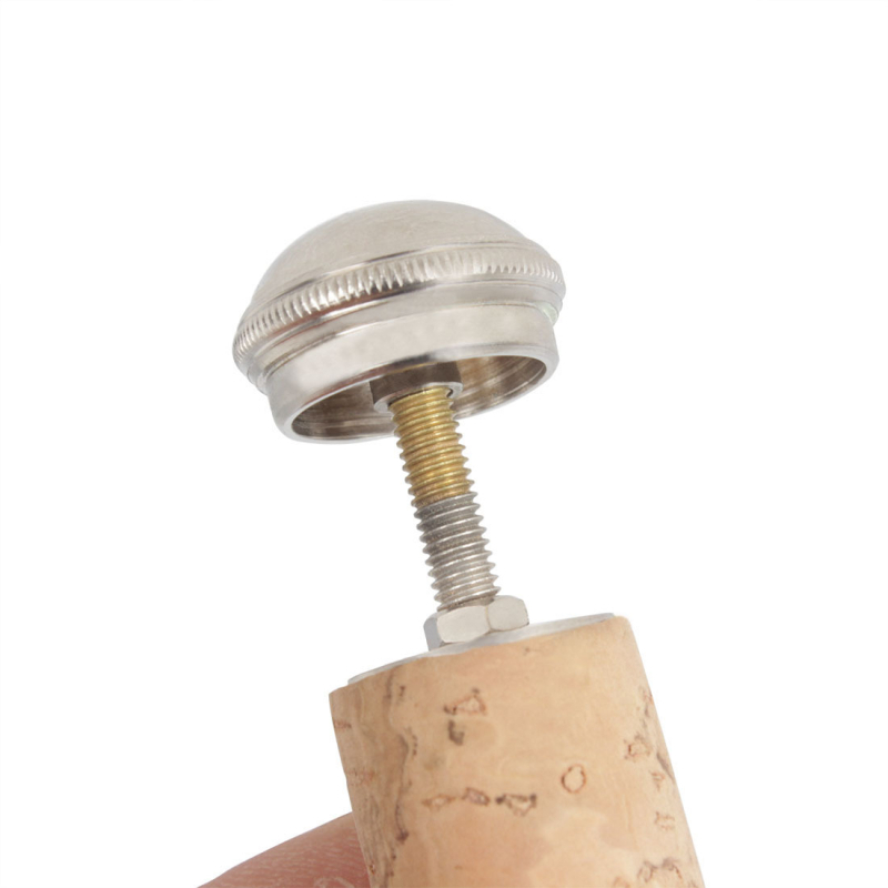 Mosadzna korková zátka pre hlavu flauty, model B55, strieborná povrchová úprava, vrecko OPP, pre hudobné nástroje