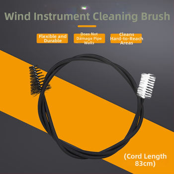 Perie de curățare pentru saxofon, cap dublu pentru curățarea cavității, peri metalici naturali, model B106, întreținere instrumente muzicale