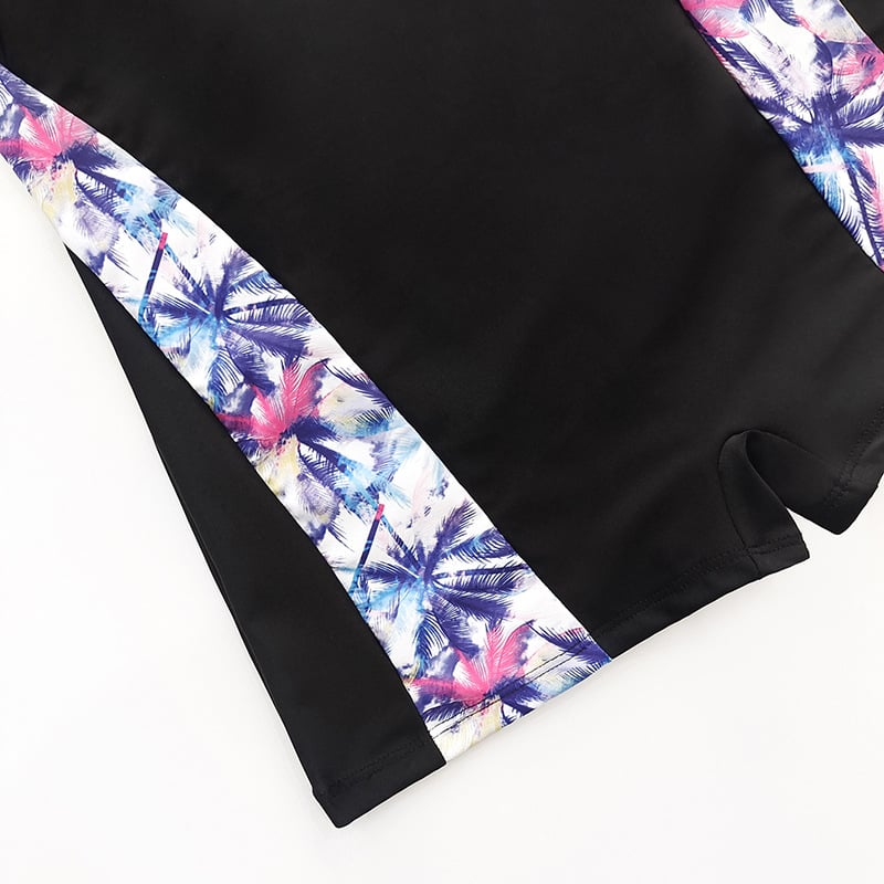 Costum de baie întreg pentru femei, imprimeu floral, spate decupat, cupe căptușite, poliester