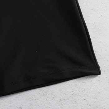 Ολόσωμο μαγιό για γυναίκες με φερμουάρ, κάτω μέρος σε στυλ μποξέρ, μονόχρωμο σχέδιο, πολυεστέρας με επένδυση 18% σπάντεξ