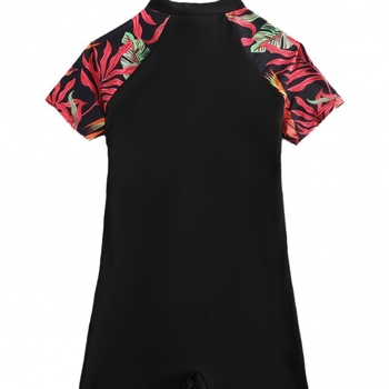 Ολόσωμο μαγιό για γυναίκες με φερμουάρ, κάτω μέρος σε στυλ μποξέρ, μονόχρωμο σχέδιο, πολυεστέρας με επένδυση 18% σπάντεξ