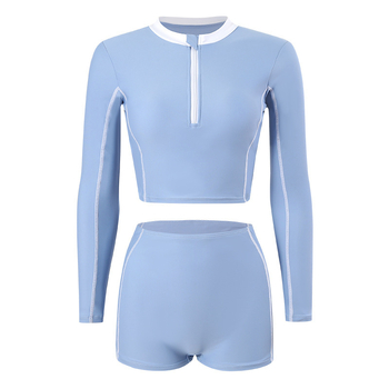 Μαγιό με μακριά μανίκια για μεγάλο μέγεθος με επένδυση στο στήθος; 80% spandex χημικό ινών μίγμα; βάρος υφάσματος 200 g